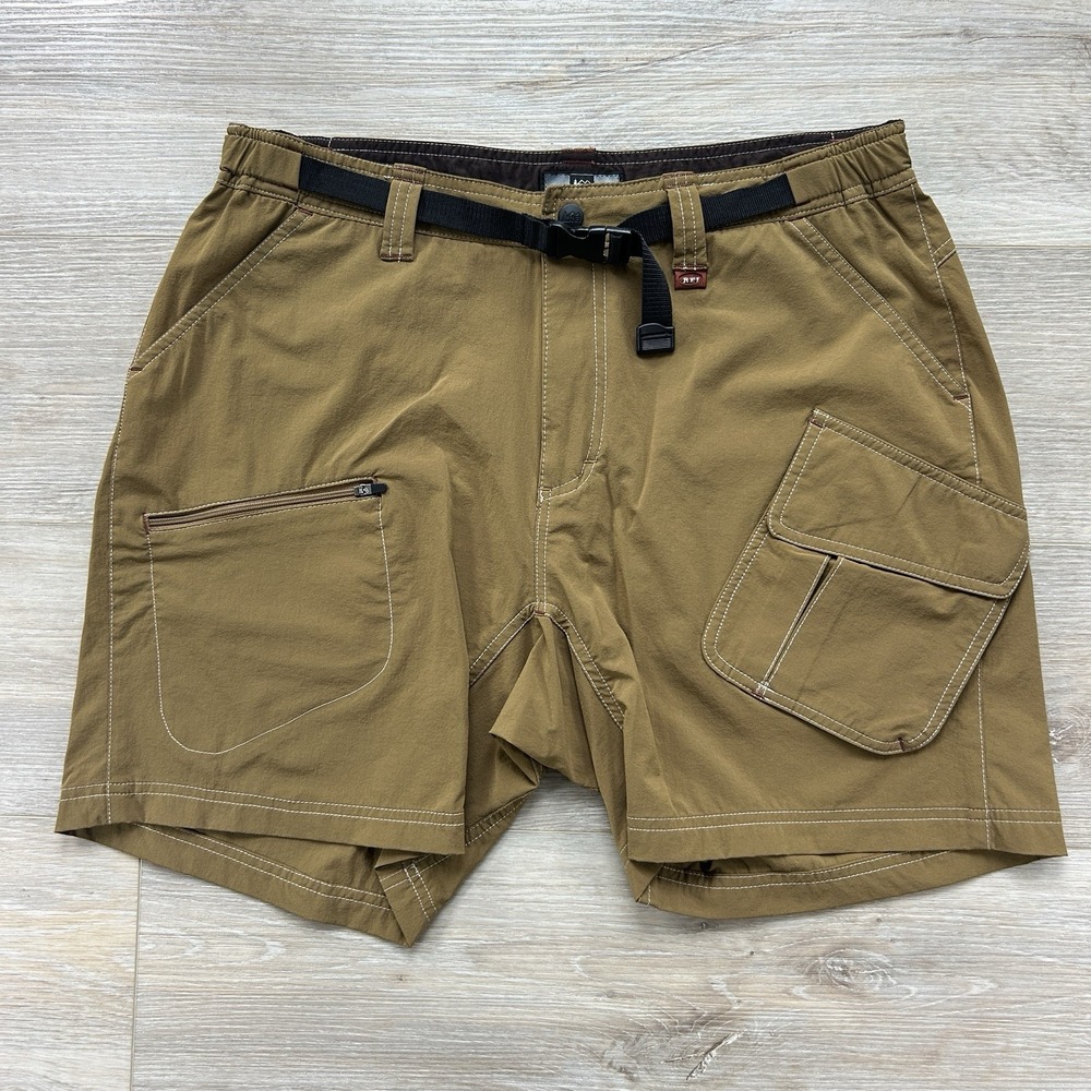 REI Co-op Size 14 Sahara Relaxed Asymmetrical Cargo Shorts Tan Outdoor Hiking